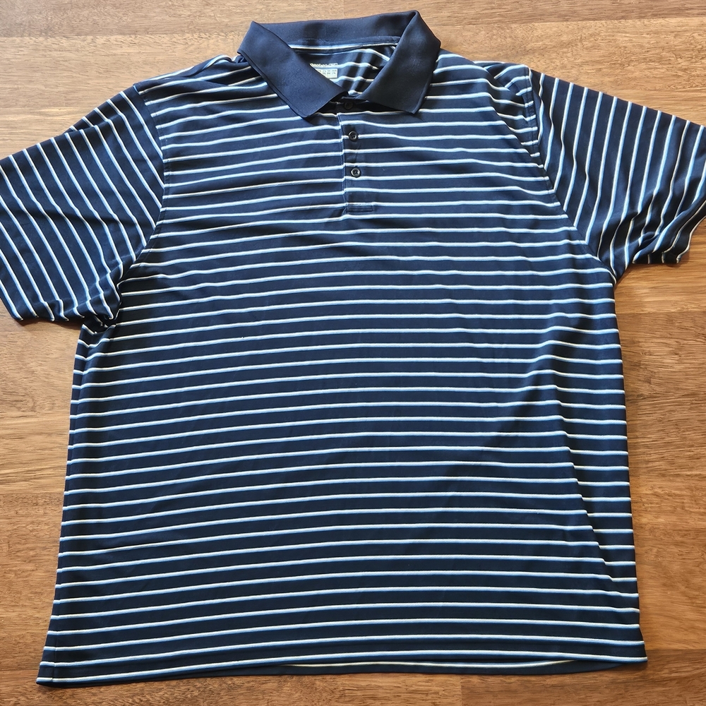 REEBOK mens striped golf polo SIZE 2XL COLOR BLUE/MULTI LXXL6